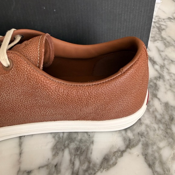 Prada Milano 2EE448 Mens Brown Pebbled Leather Low Top Sneakers, UK 7 main image 5